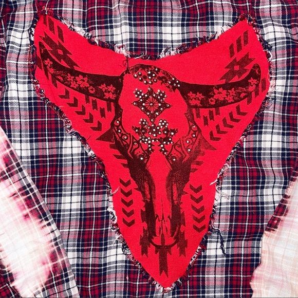 Upcycled Lightweight Distressed Flannel - Picture 3 of 3